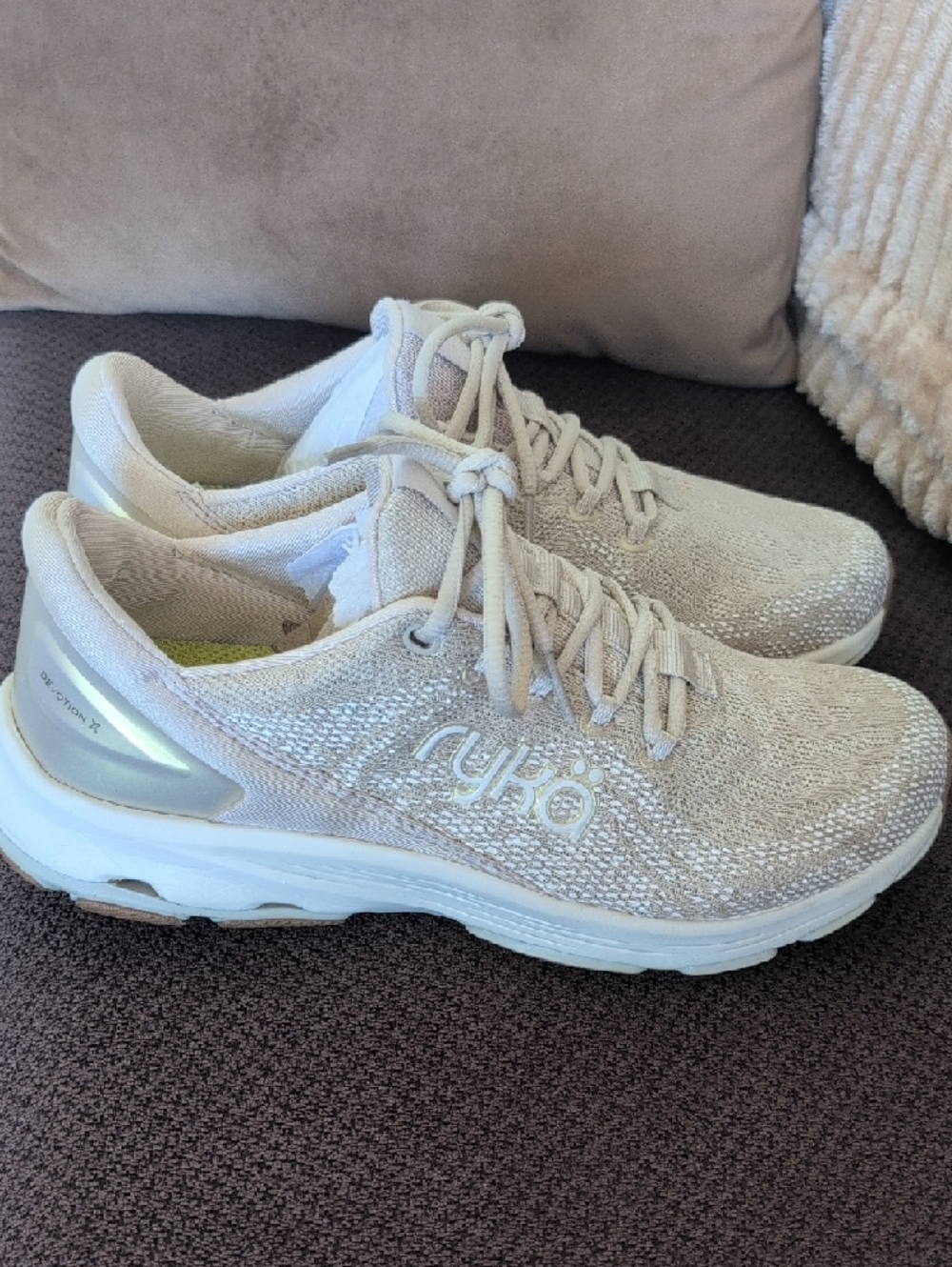 Ryka Women's Beige Knit Walking Sneakers 8